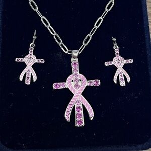 NEW Montana Silversmiths Breast Cancer Awareness Cross Jewelry Necklace Earrings